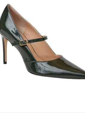 Bruno Magli Prima Dark  Emerald Patent Leather Mary Jane Pointed Pump..Size 10.5